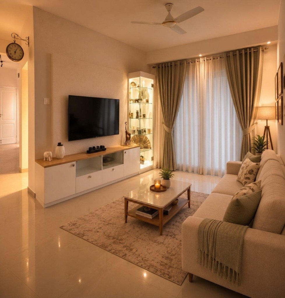 Nordic Cream & Illuminated Curio Lounge
