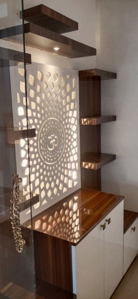 Backlit Om Mandala Glass Enclosure