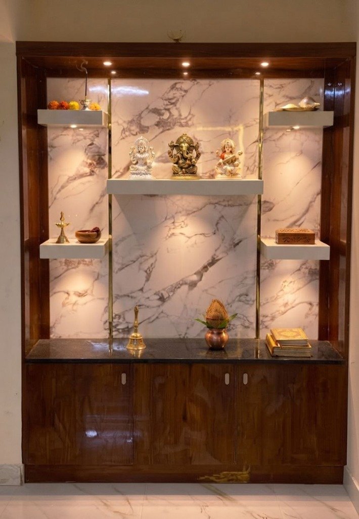 Calacatta Marble Altar with Focused Spots