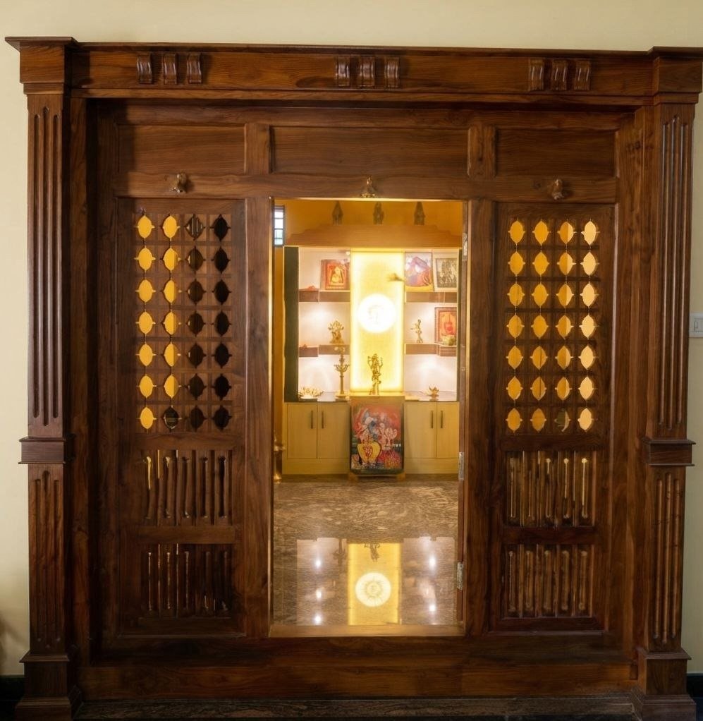 Grand Teak Temple Entrance Sanctum