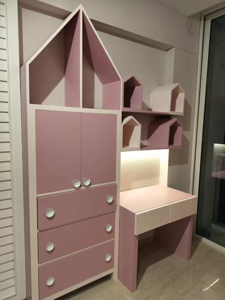 Pastel House-Themed Wardrobe & Desk